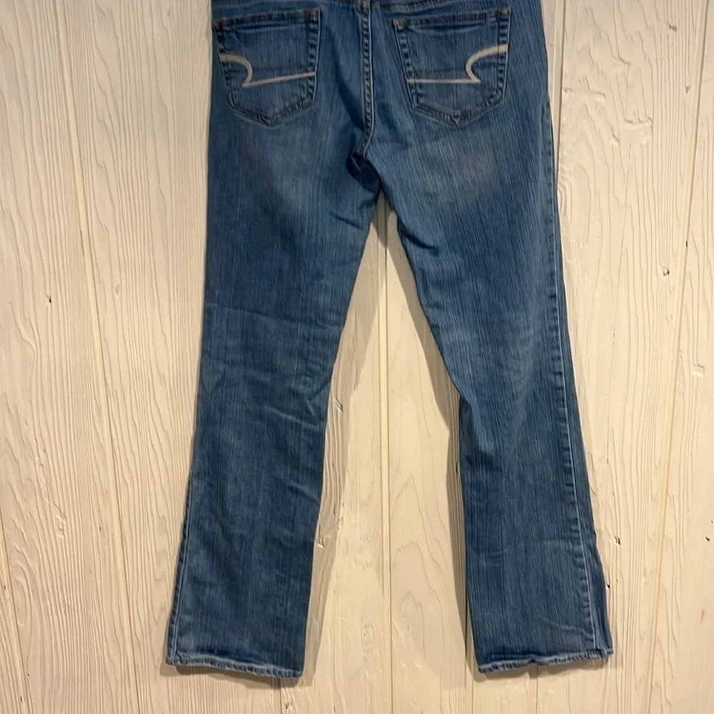 AMERICAN EAGLE STRETCH SLIM BOOT CUT 5 Pocket Woman’s Jeans Size 8 long - Picture 4 of 12